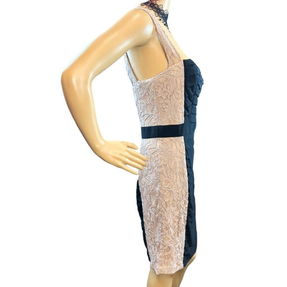 Adrianna Papell Women's Haley Dress Side Lace Detail Bodycon Racy Glam - Picture 3 of 6